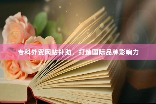 专科外贸网站补助，打造国际品牌影响力